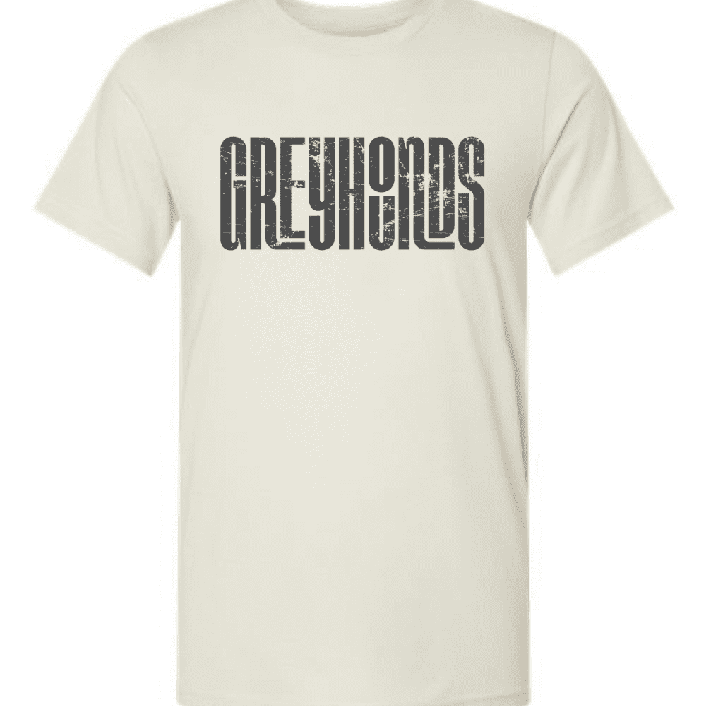 Strawn Greyhound Vintage Distressed tee in cream and grey