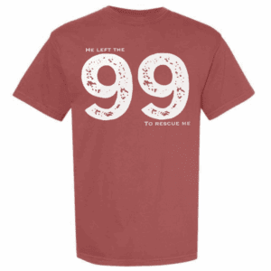 parable of the lost sheep- he left the 99 to rescue me unisex shirt.