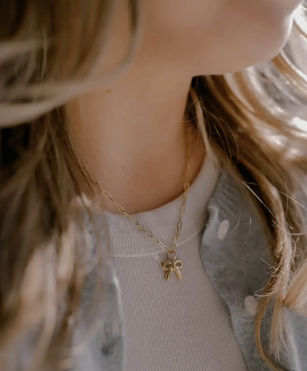 Bow necklace. Christian jewelry - He Holds All Together Necklace.