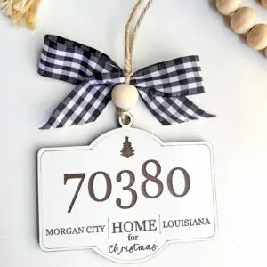 Zip Code Christmas Ornament Custom City & State