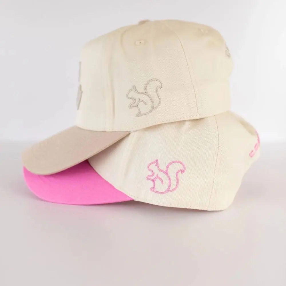 Find The Joy Puff Embroidered Hat with squirrel side embroidery