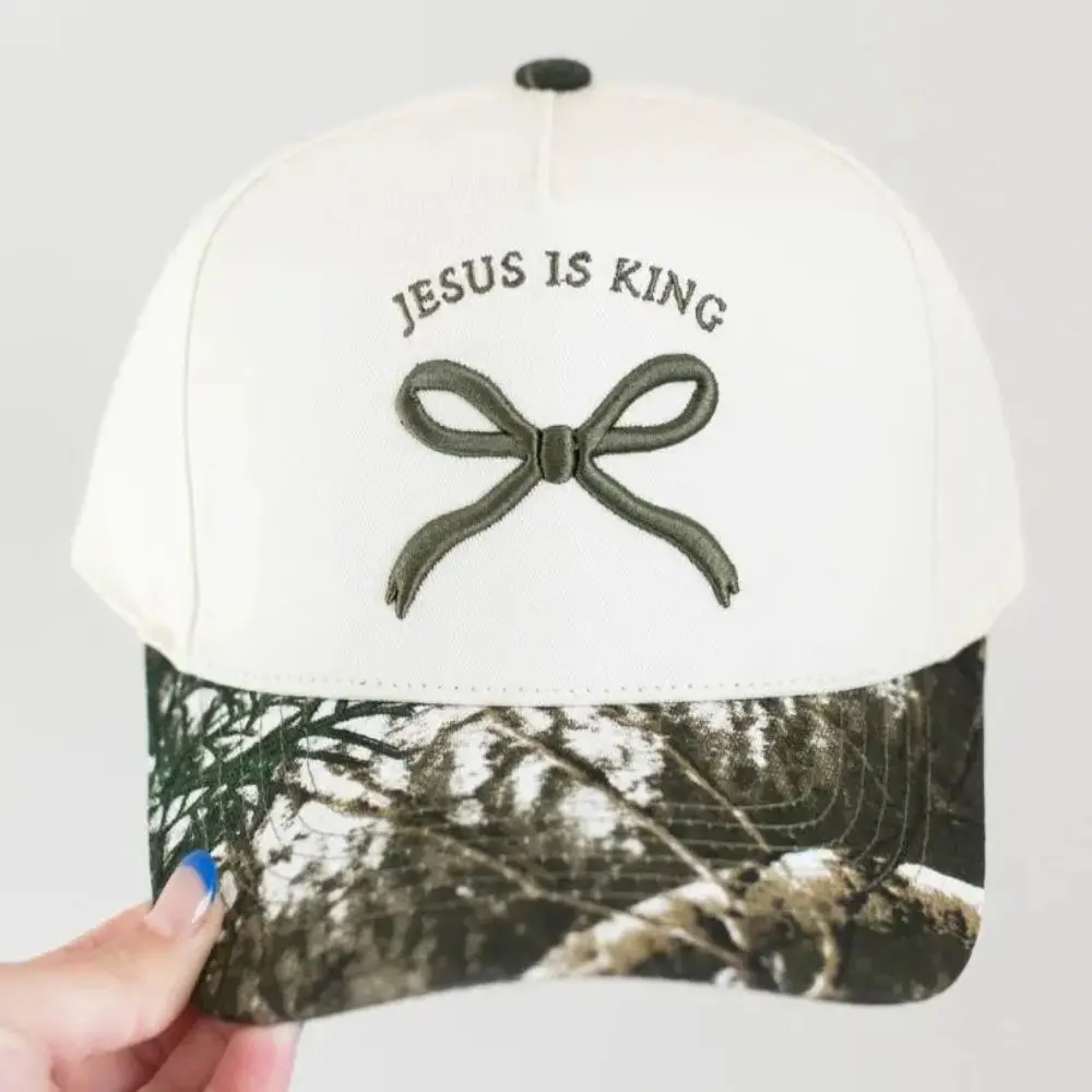 Jesus Is King Bow Camo Hat by Conviction Co. with camo bill