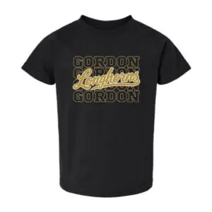 Gordon Longhorns Toddler Spirit T-Shirt in black and gold