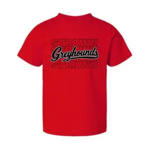 Strawn Greyhounds Toddler Spirit T-Shirt in red, black and white