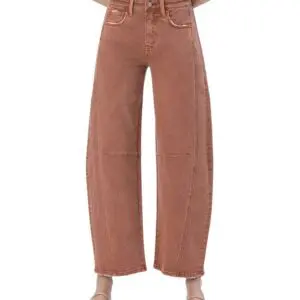 Copper Barrel Jeans by Flying Monkey high-rise cropped barrel jeans for women