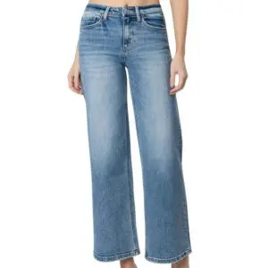 Medium Wash Wide Leg Jeans by Flying Monkey front view
