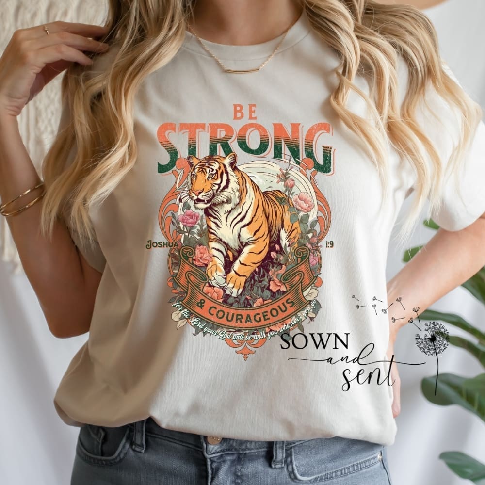 Be Strong & Courageous Tiger Shirt - Image 3