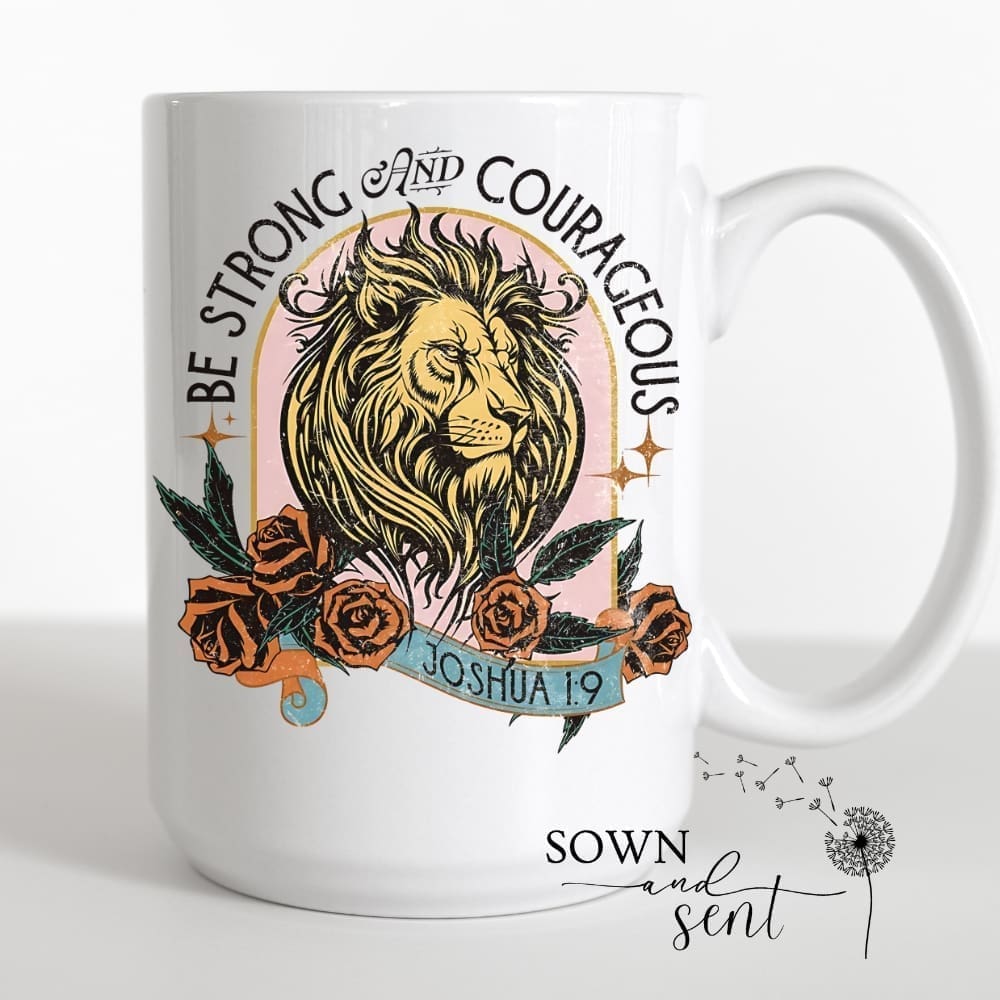 Be Strong and Courageous Mug (Lion) - Image 2