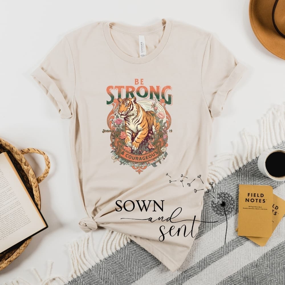 Be Strong & Courageous Tiger Shirt - Image 2