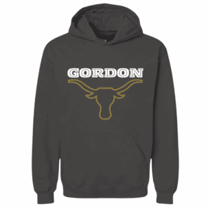 Gordon Longhorns hoodie in Texas school colors with bold graphic design