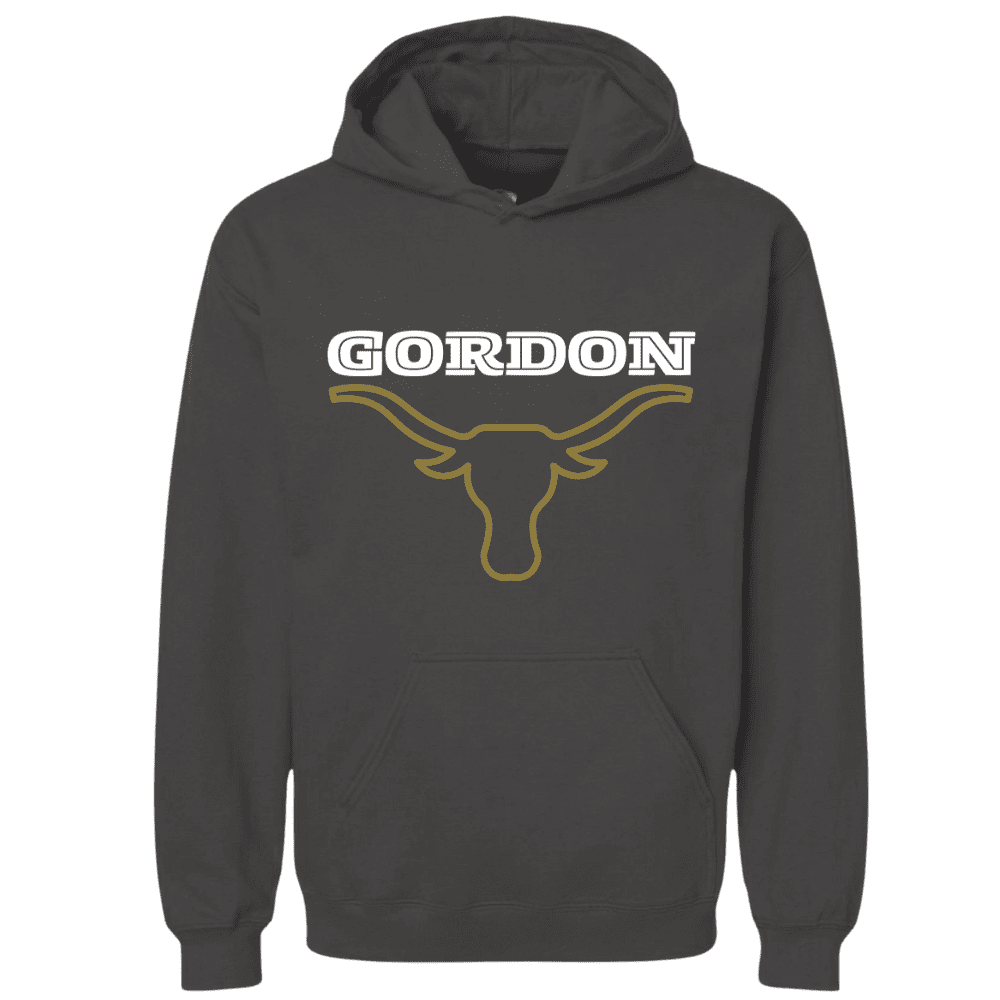 Gordon Longhorns hoodie in Texas school colors with bold graphic design