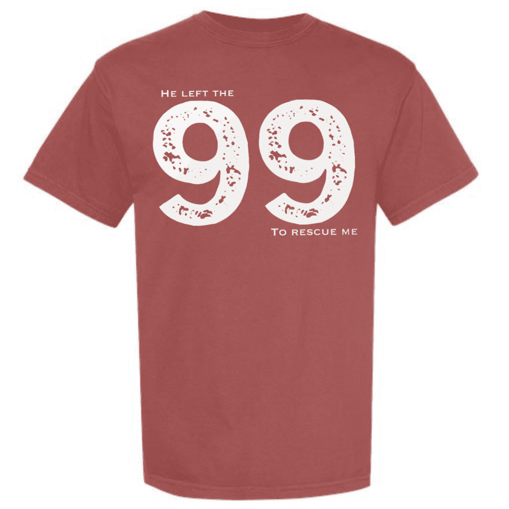 parable of the lost sheep- he left the 99 to rescue me unisex shirt.