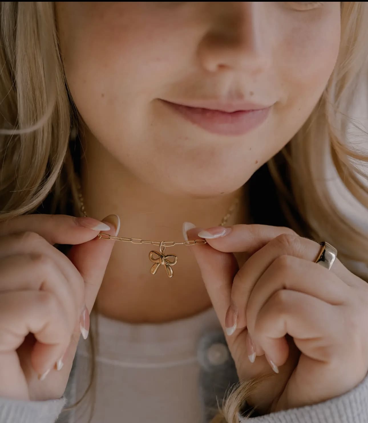 He Holds All Together Bow Necklace for Christian women, girls, teens