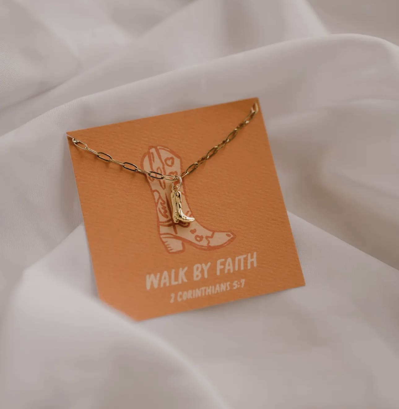 Boot Necklace - Walk by Faith