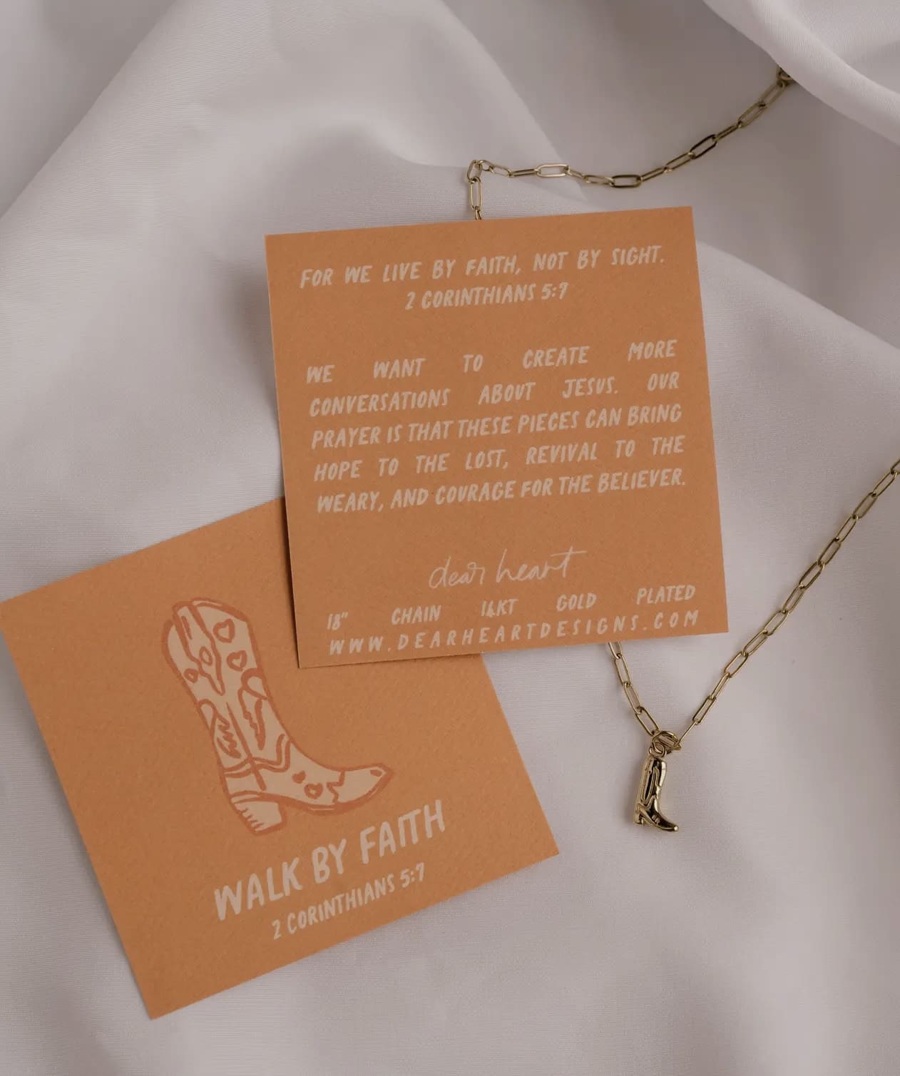 walk by faith 14 kt gold plated charm necklace