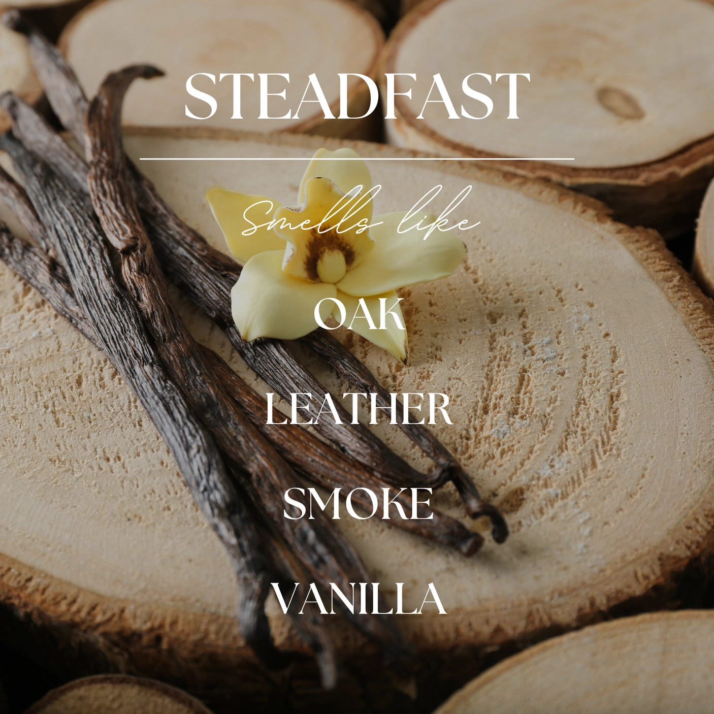 Steadfast | White Oak & Vanilla | 9oz. Clear Jar Soy Candle - Image 2