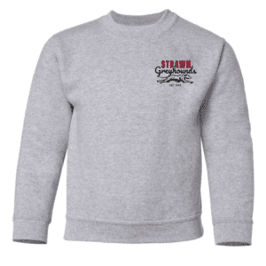 Front of youth Strawn Greyhounds sweatshirt with small left-chest logo