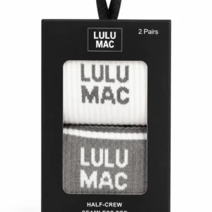 Lulu Mac box set of women's crew socks in grey and white